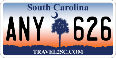 SC license plate ANY626