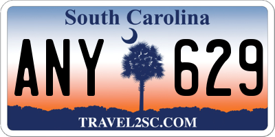SC license plate ANY629
