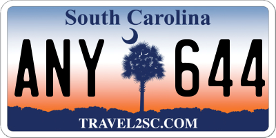 SC license plate ANY644