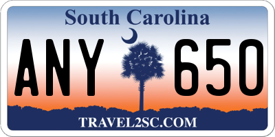 SC license plate ANY650