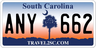 SC license plate ANY662