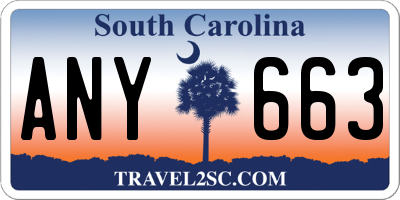 SC license plate ANY663