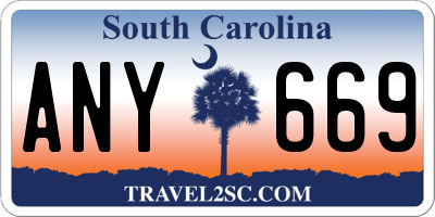 SC license plate ANY669