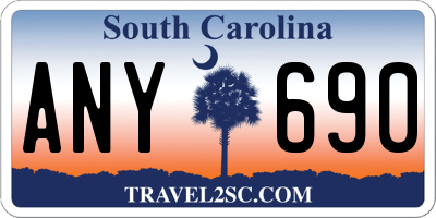 SC license plate ANY690