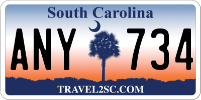 SC license plate ANY734