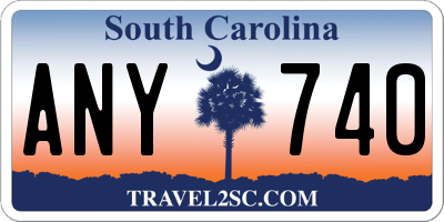 SC license plate ANY740