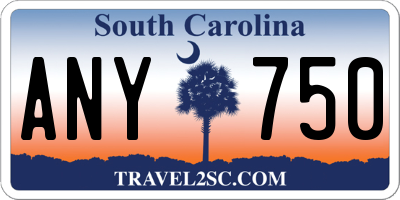 SC license plate ANY750