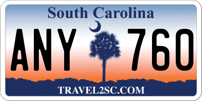 SC license plate ANY760