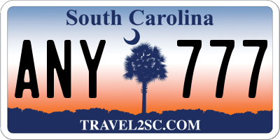 SC license plate ANY777