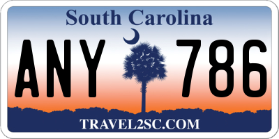 SC license plate ANY786