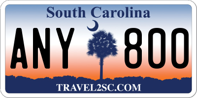 SC license plate ANY800