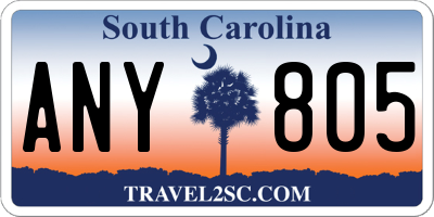 SC license plate ANY805