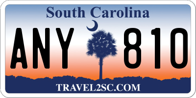 SC license plate ANY810