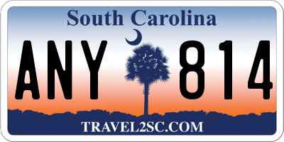 SC license plate ANY814