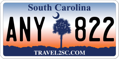SC license plate ANY822