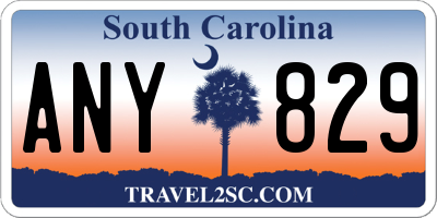 SC license plate ANY829