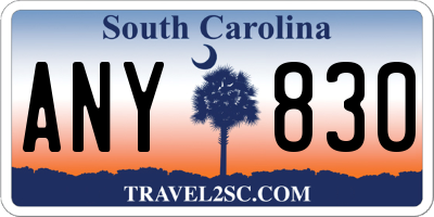 SC license plate ANY830