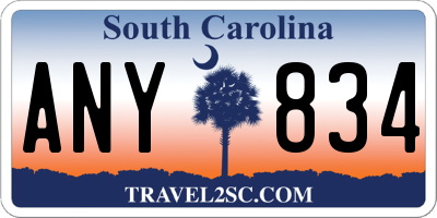 SC license plate ANY834