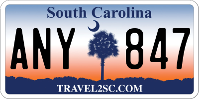 SC license plate ANY847