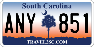 SC license plate ANY851