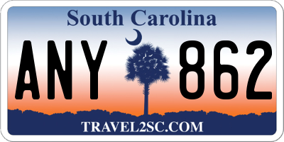 SC license plate ANY862
