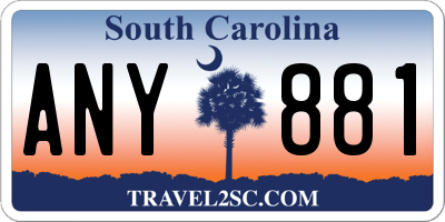 SC license plate ANY881