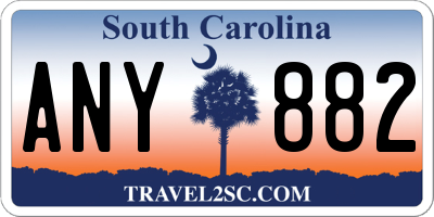 SC license plate ANY882
