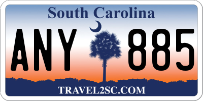SC license plate ANY885