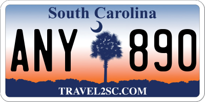 SC license plate ANY890