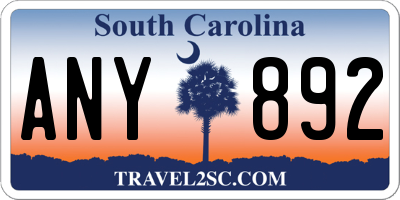 SC license plate ANY892