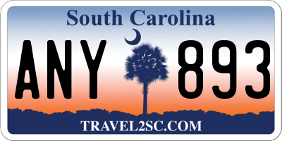 SC license plate ANY893