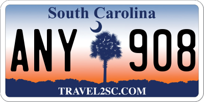 SC license plate ANY908