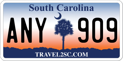 SC license plate ANY909