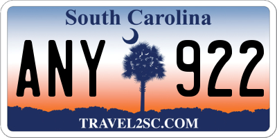 SC license plate ANY922