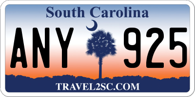 SC license plate ANY925