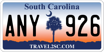 SC license plate ANY926