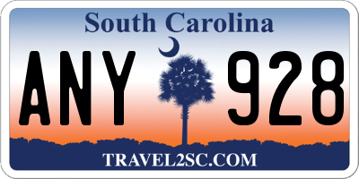 SC license plate ANY928