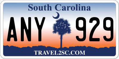 SC license plate ANY929