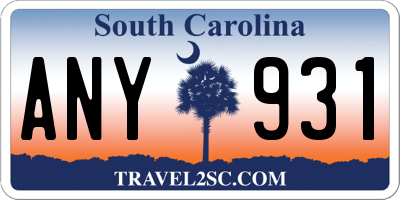 SC license plate ANY931