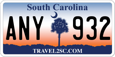 SC license plate ANY932