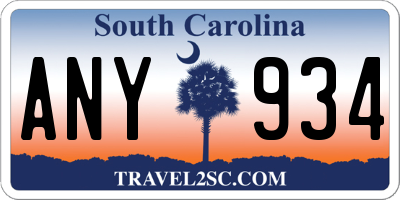 SC license plate ANY934