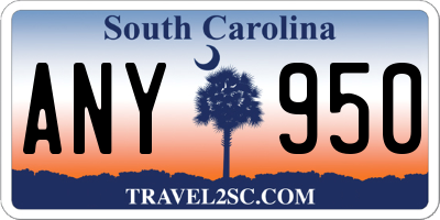 SC license plate ANY950
