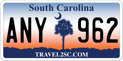 SC license plate ANY962