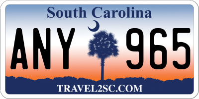 SC license plate ANY965