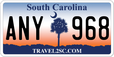 SC license plate ANY968