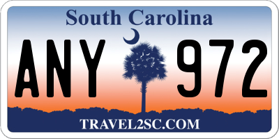SC license plate ANY972