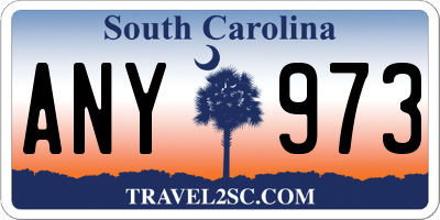 SC license plate ANY973