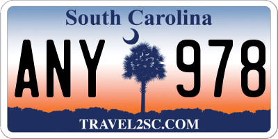 SC license plate ANY978