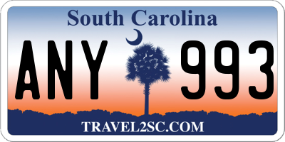 SC license plate ANY993