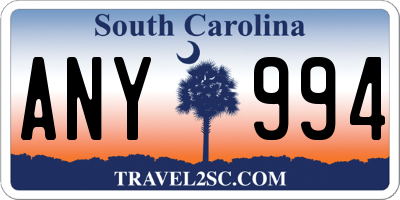 SC license plate ANY994